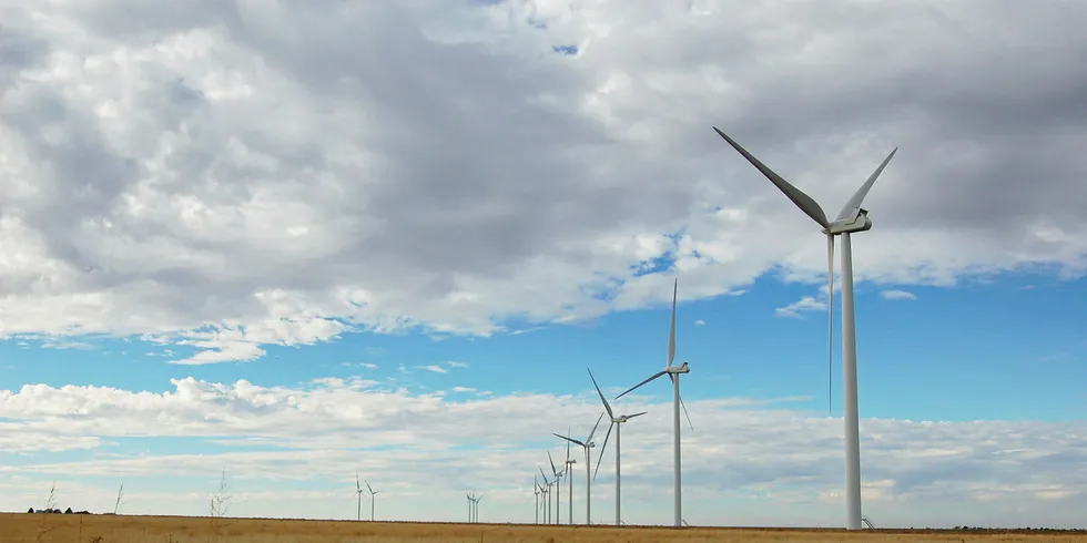 Texas South Plains. Wind farm west of Amarillo.