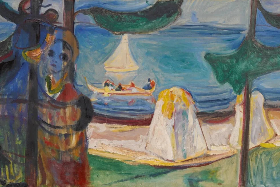 «Sommerdag/Omfavnelse på stranden» av Edvard Munch.