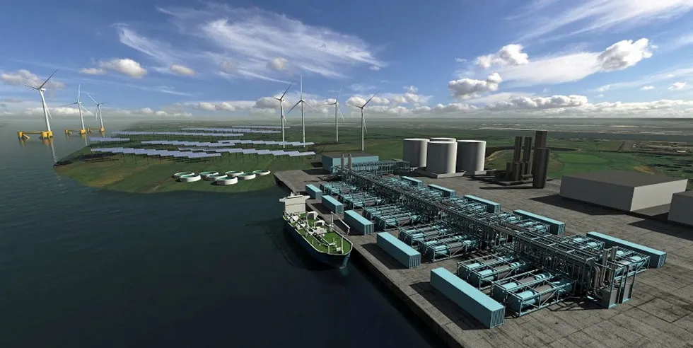 Omtrent slik kan en grønn hydrogenfabrikk bli seende ut.