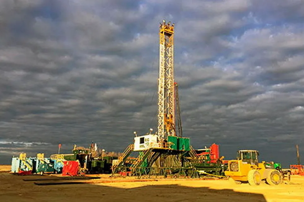 A test drilling rig for natural hydrogen.