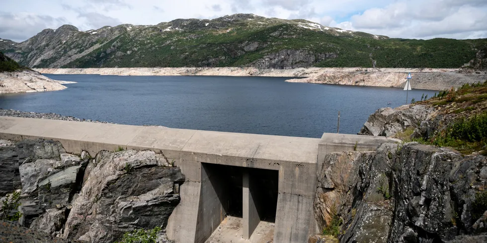 Hvor mye vann som er i vannmagasinene har vært noe mange har vært opptatt av hittil i år - og mye omtalt i mediene. Her er Agder Energis damanlegg ved Vatnedalsdammen.