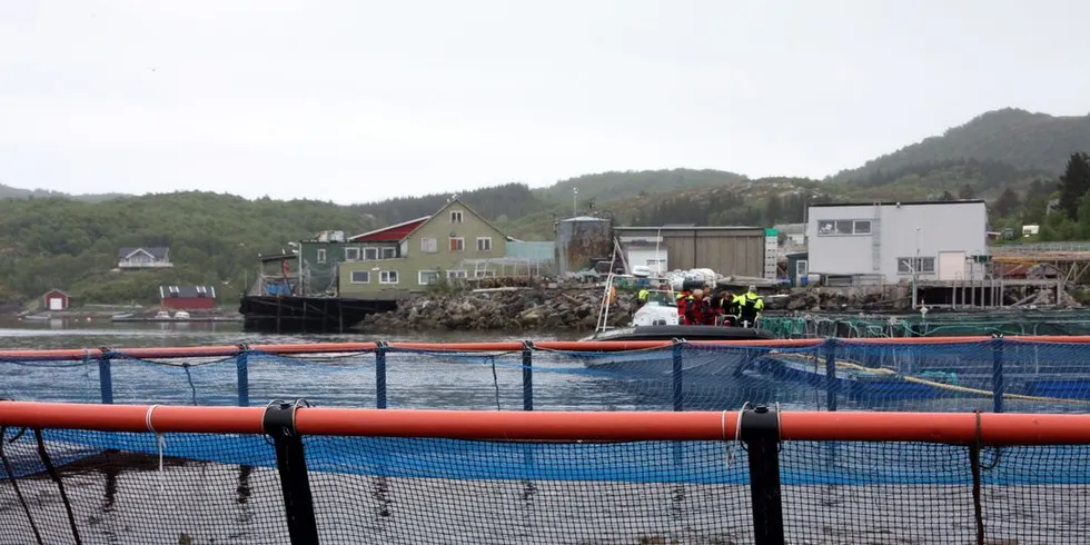 Anlegg for levendelagring på Bjarkøy. Arkivifoto