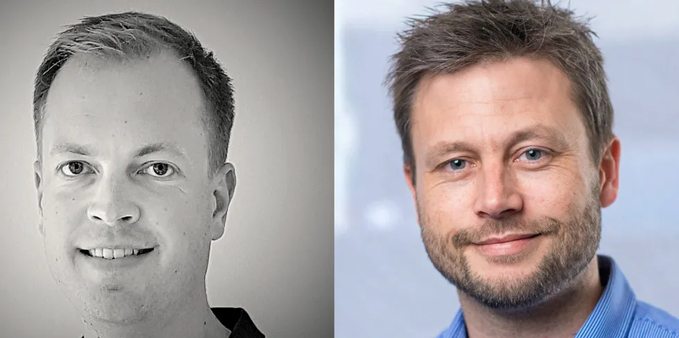 Christian Aasebø (til v) og Thomas Fossum er nyansatte i Wattn.