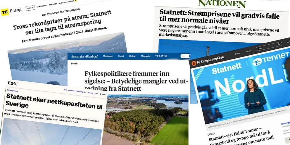Statnett fikk nærmere 4800 omtaler i norske medier i 2021 - det er en vekst på 40 prosent fra 2020 og en vekst på 61 prosent sammenliknet med 2017.