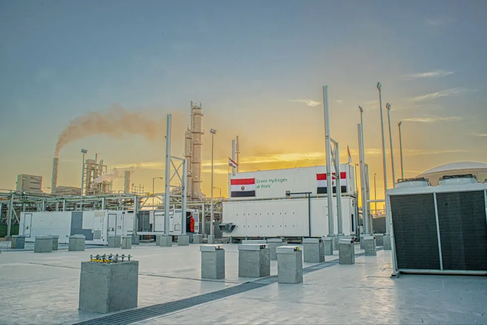 An image of the 15MW pilot phase of the Egypt Green Hydrogen project