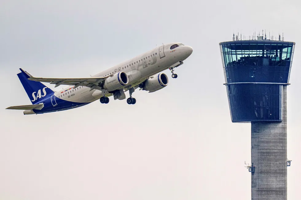 SAS legger frem månedlige nøkkeltall fra regnskapet mens konkursprosessen pågår. Bildet er fra København i mai.