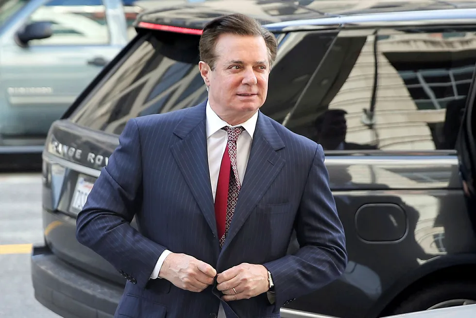 Donald Trumps tidligere valgkampsjef Paul Manafort før et rettsmøte i Washington i juni.