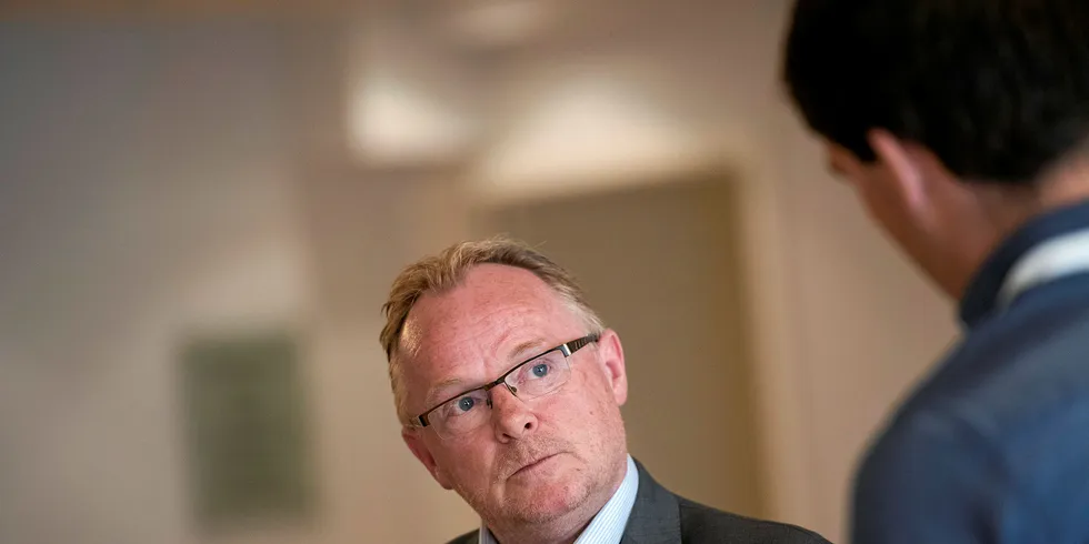 Norwegian Fisheries Minister Per Sandberg in Trondheim this week.