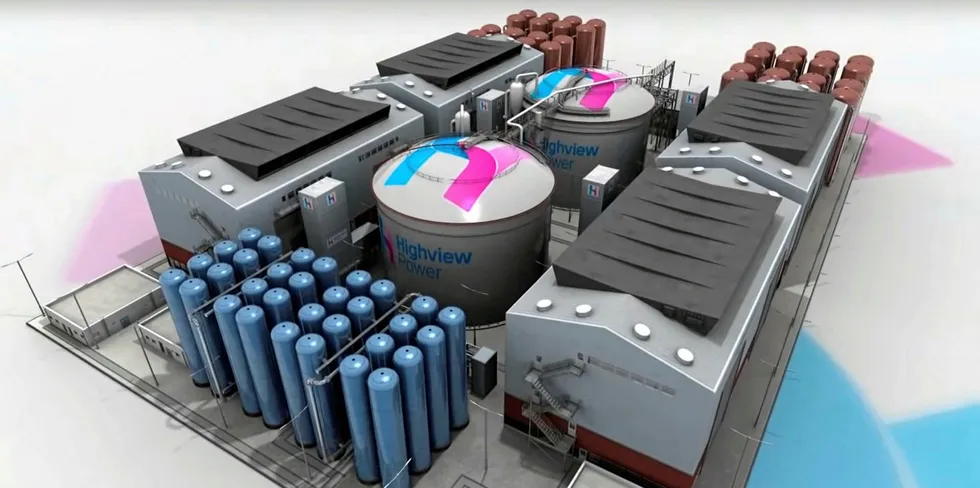 A rendering of a potential Highview Power liquid-air energy storage plant.