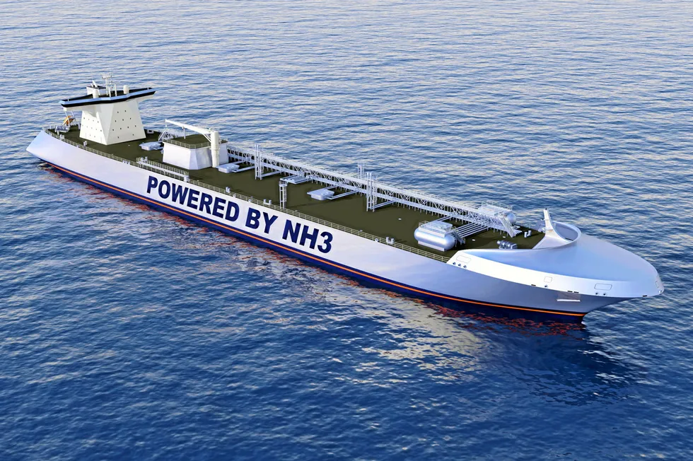 A design for an ammonia-powered ship by C-Job Naval Architects.
