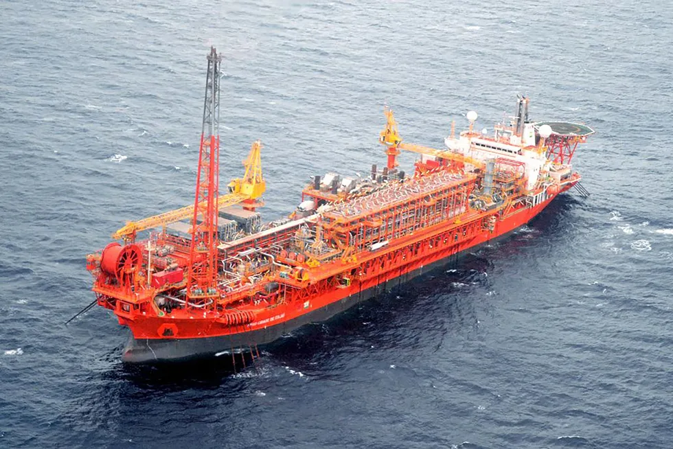 Cidade de Itajai FPSO operating in the Bauna field offshore Brazil.