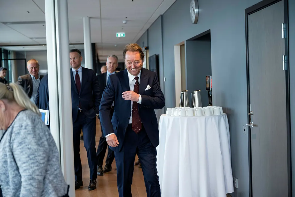 Kjell Inge Røkke hos Pareto denne uken for å presentere satsingen på fornybar virksomhet.