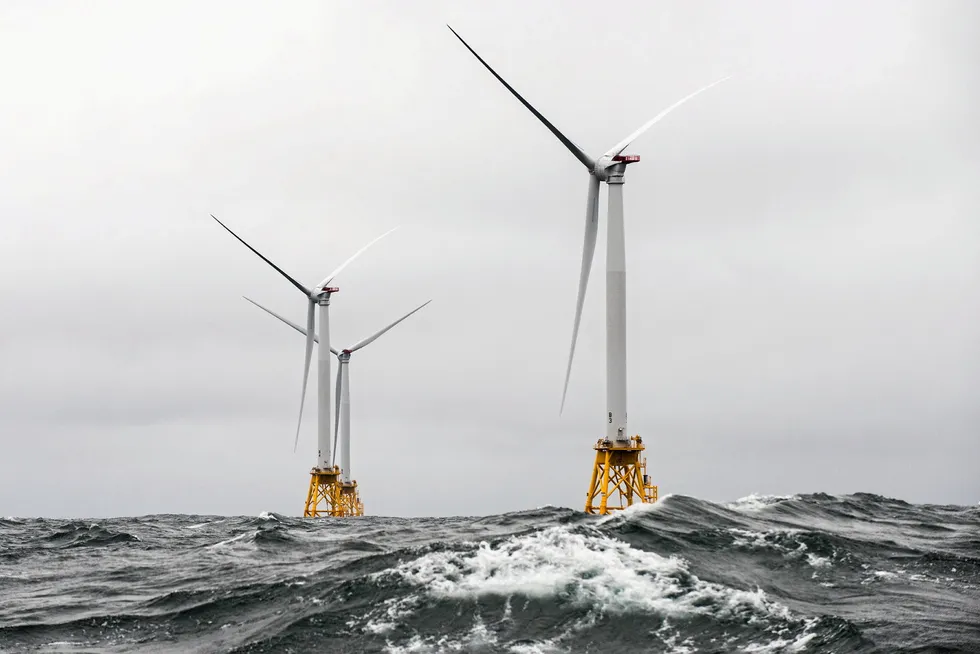 Wind turbines off Block Island, Rhode Island