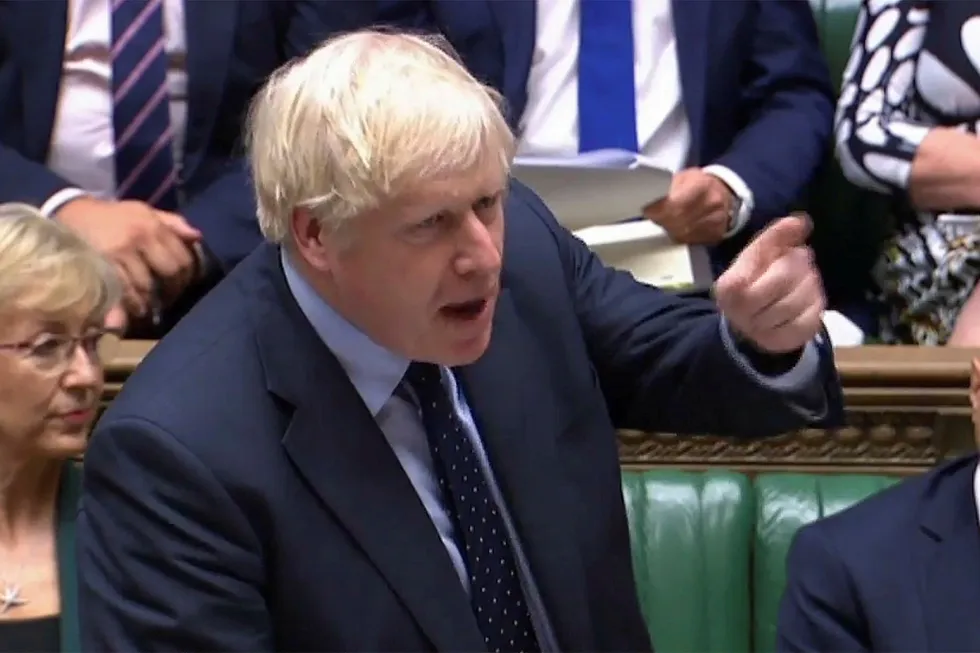 Storbritannias statsminister Boris Johnson tirsdag.