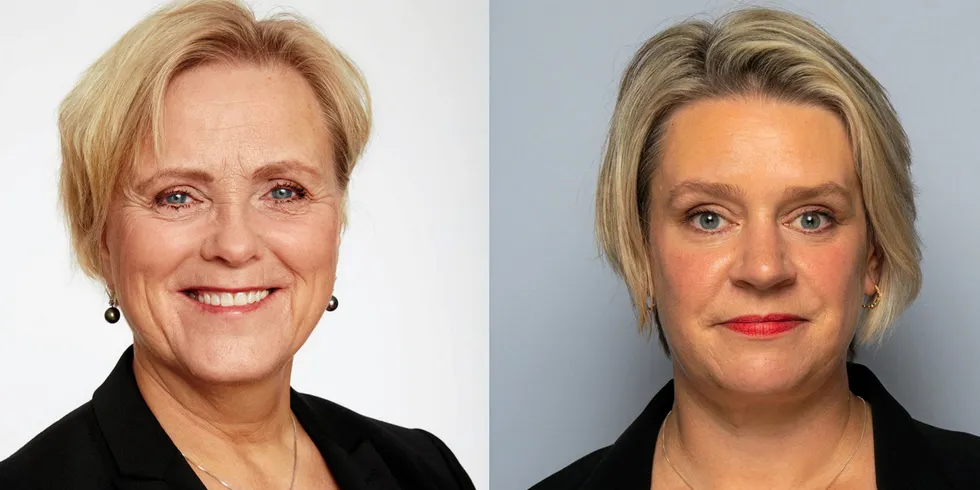 I dag hadde magasinet Kapital sin kåring av "Norges mektigste kvinner 2021". Fra norsk energibransje er det olje- og energiminister Marte Mjøs Persen (til h) som kommer lengst opp på listen - med en 15. plass. Statkraft-styreleder Thorhild Widvey (til v) kommer på en 36. plass.