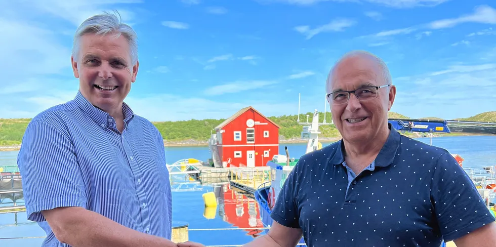 Frode Blakstad t.v. og Paul Birger Torgnes i Torghatten Aqua.