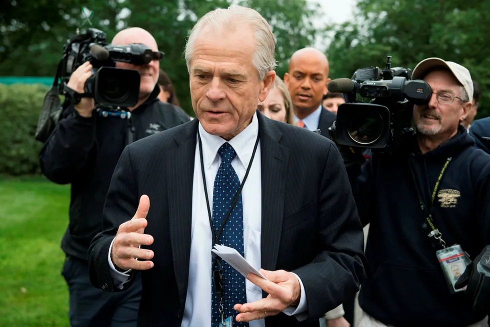 Donald Trumps handelsrådgiver Peter Navarro kom med kraftige karakteristikker av Canadas statsminister i et intervju med Fox News søndag. Foto: AFP Photo / Jim Watson