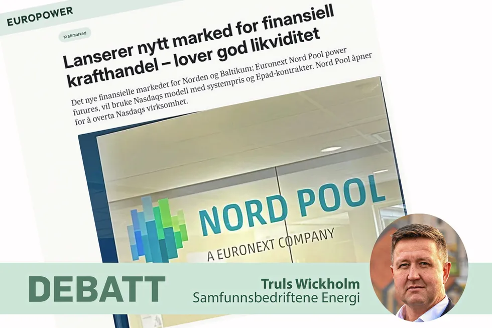 – Finansiell krafthandel på Nord Pool er gode nyheter for mer kraftproduksjon i Norden