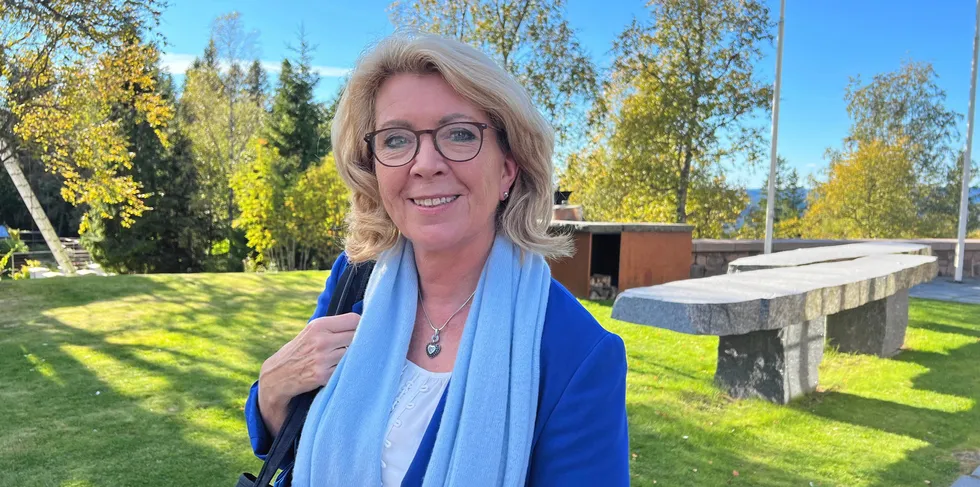 Åslaug Haga og vindkraftforeningen Norwea inviterte finansfolket til vindkraftkonferanse på Lysebu i Oslo i går. Hun har tro på økt gjennomslag for vindkraft med nye Fornybar Norge. – Det er grenser for hvor mye vannkraft kan stå for.