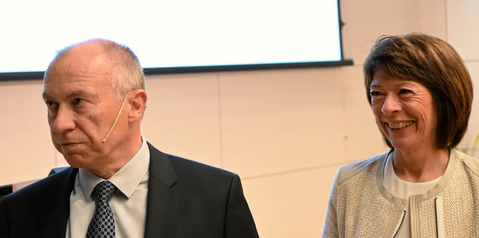 Statkraft-toppene Christian Rynning-Tønnesen og Anne Harris meldte om kanontall i første kvartal.
