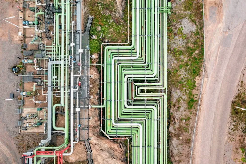 An aerial shot of the Porvoo refinery in Finland.