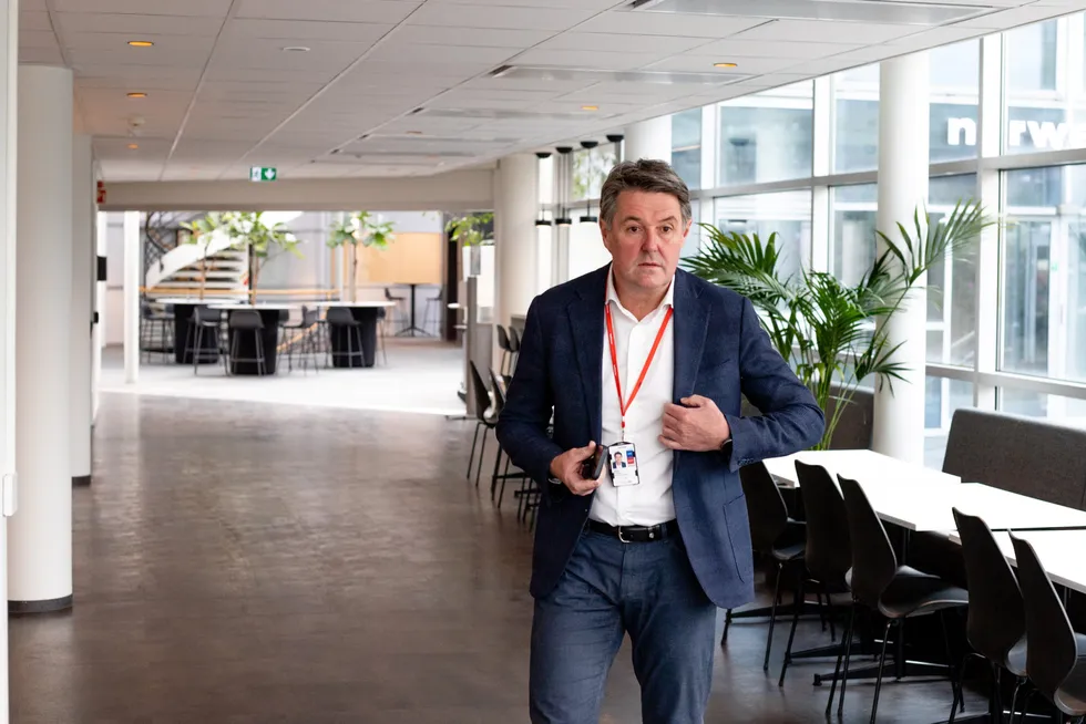 Norwegians toppsjef Geir Karlsen, her på flyselskapets hovedkontor på Fornebu, litt utenfor Oslo.