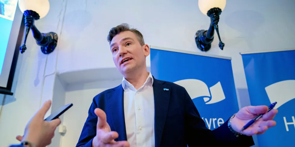 Høyres nestleder Henrik Asheim la i dag frem Høyres alternative statsbudsjett.