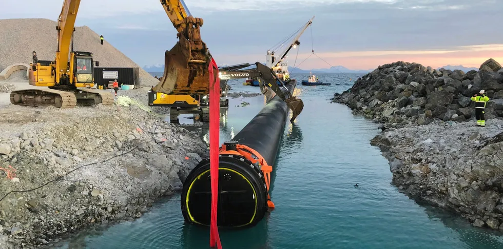 Her fra byggingen av Andfjord Salmon sitt anlegg på Andøya.