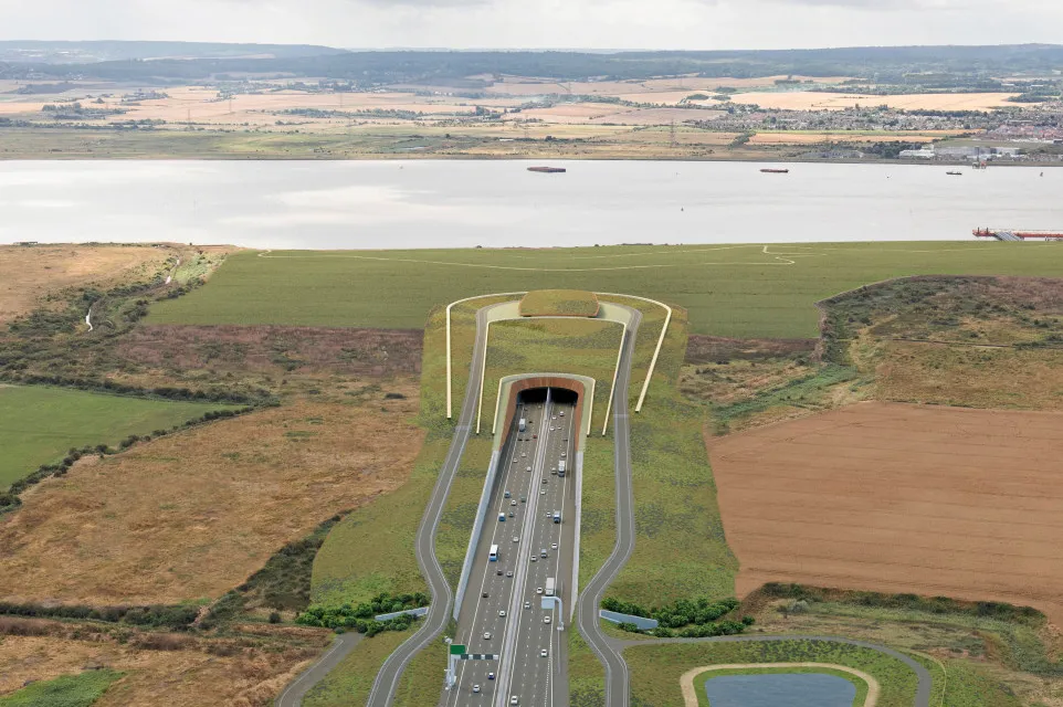An artist's impression of the north tunnel at the planned Lower Thames Crossing.