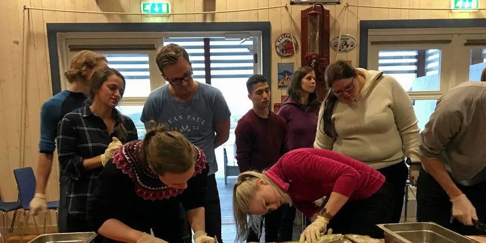 For åttende gang blir studenter invitert til bootcamp der de får lære mer om sjømatnæringen og komme med nye løsninger. Her fra bootcampen i 2016.Foto: Sett Sjøbein