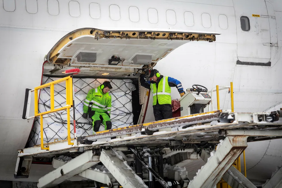 På Oslo lufthavn klargjøres det meste av fisken som sendes ut av Norge med fly – og i dag skjer det fra to private terminaler. Begge frykter de må legge ned hvis Avinor bidrar til å bygge en helt ny terminal.