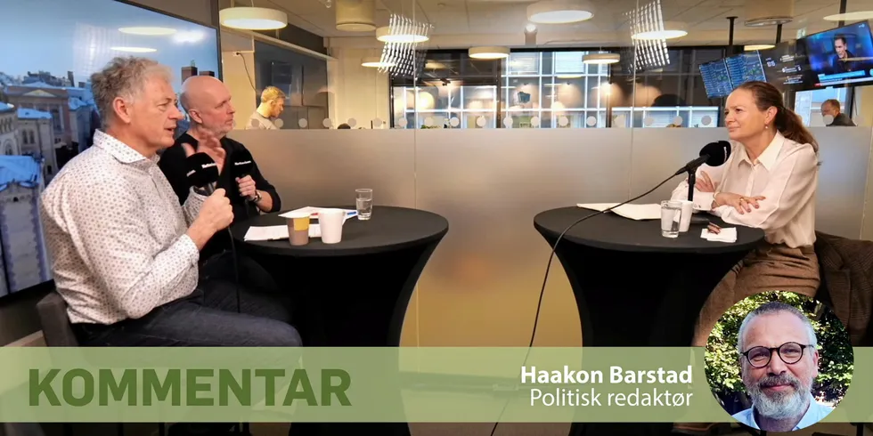 Gunnar Stavrum og Ole Eikeland fra Nettavisen intervjuer Statnett-sjef Hilde Tonne.