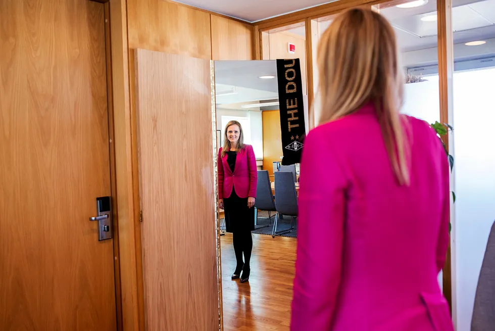 Kulturminister Linda Hofstad Helleland gjør NRK-sjefen tilfreds med sitt budsjettforslag, mens Dagbladet og andre kommersielle medier fortviler. Foto: Skjalg Bøhmer Vold