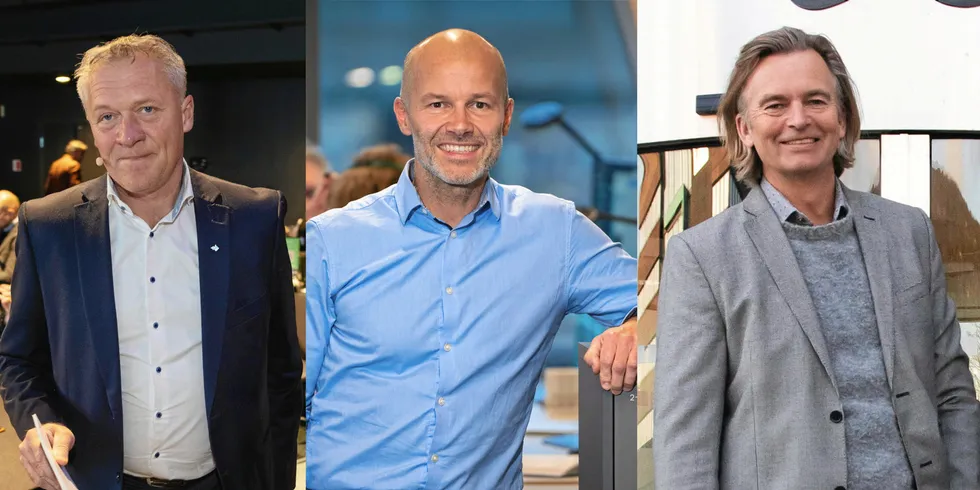 Å orientere seg i det nye fastprismarkedet kan virke kronglete. Tilbudene fra selskapene skiller seg fra hverandre ikke bare på pris, men på leveranse sted, oppstart og forbruksprofil. Denne uken er det tre selskaper, som på hver sin måte, har det rimeligste tilbudet til bedrifter i Sør-Norge. Fra venstre: Kolbjørn Hembre i Entelios, Simen Armond i Volte og Magnar Øymoen i Fjordkraft.