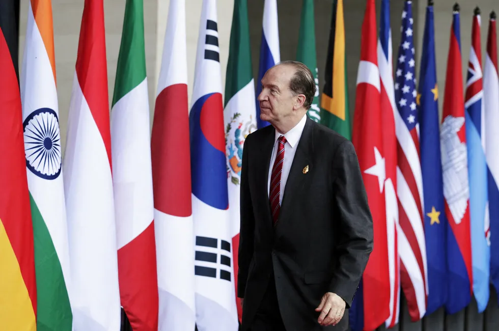 World Bank president David Malpass, pictured yesterday at the G20 Summit in Bali, Indonesia.