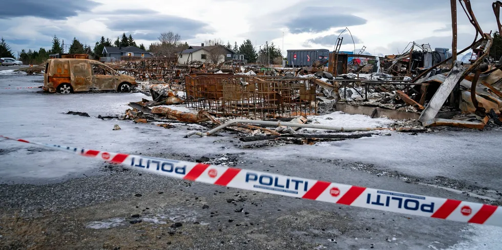 Branntomta der Lumarines anlegg på Sleneset lå.