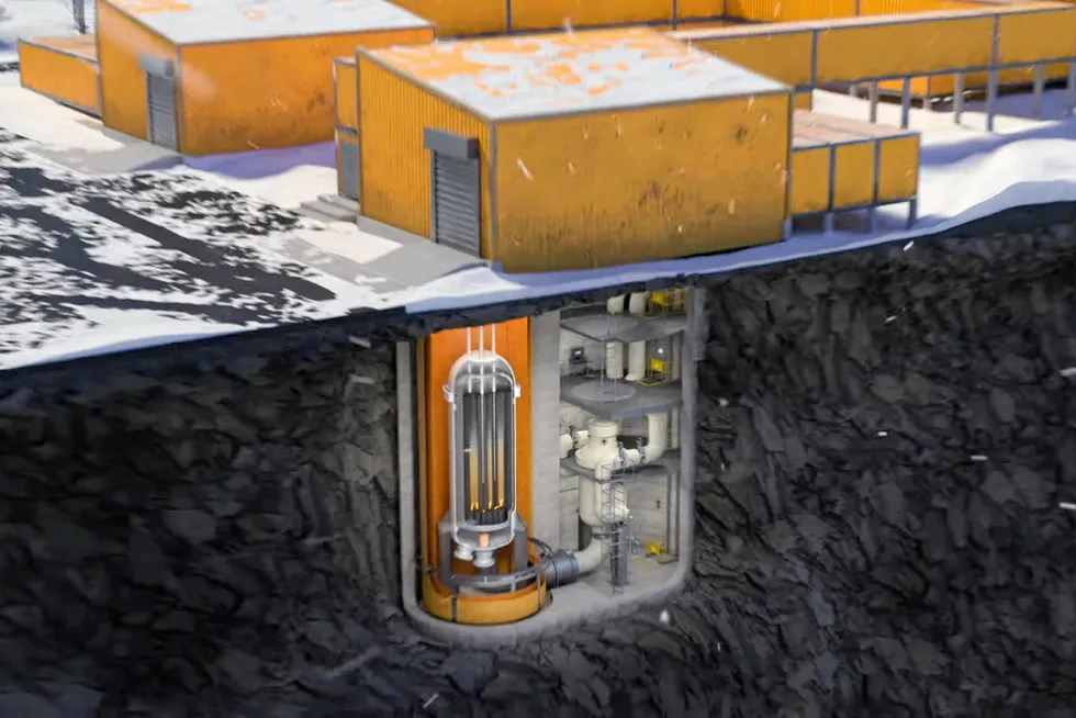 A still from a USNC YouTube showing its micro nuclear reactor built underground.