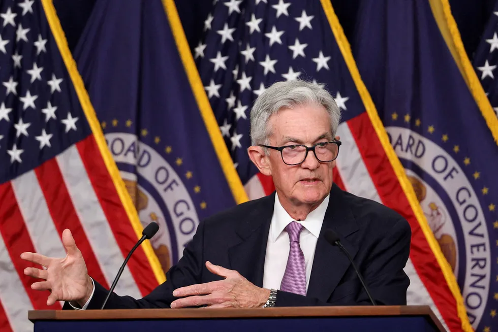Den amerikanske sentralbanksjefen, Jerome Powell.