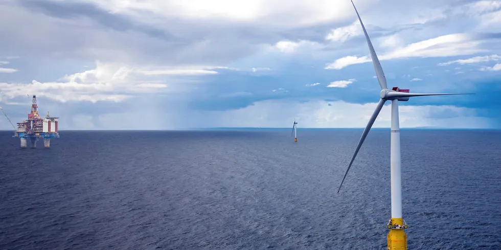 FLYTENDE VIND: Hywind Tampen er prosjektert med 88 MW. De to vindparkene som Norwegian Offshore Wind Cluster mener bør bygges ut skal være 500 MW, hver av dem altså seks ganger større enn Hywind Tampen.