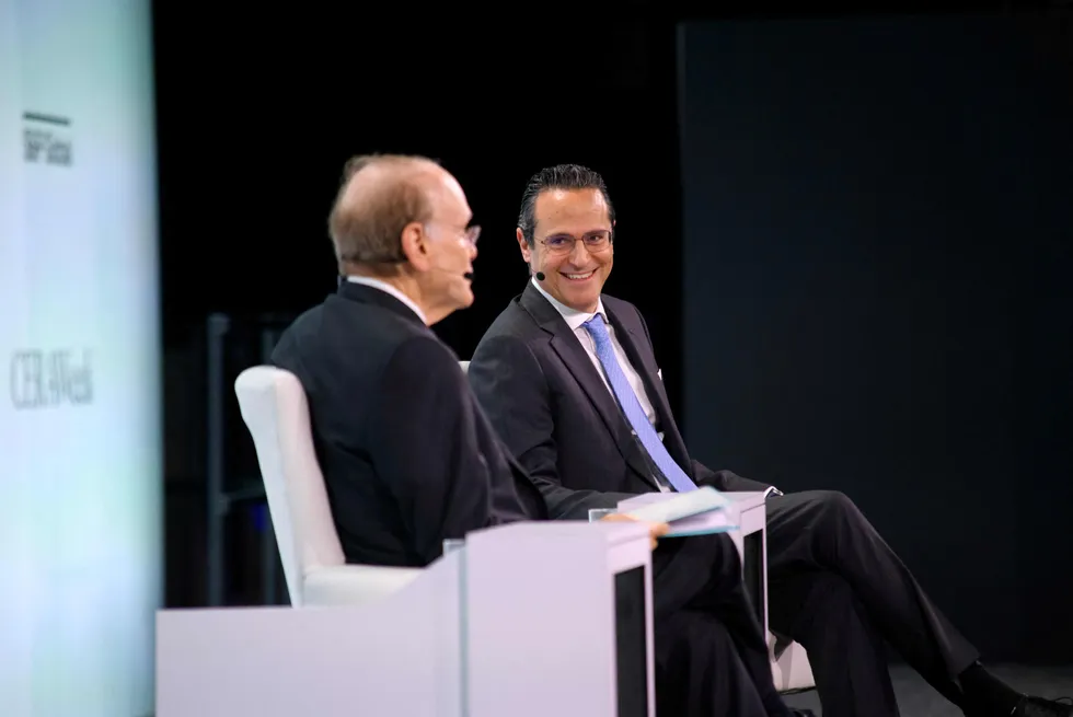 Shell chief executive, Wael Sawan, speaks during CERAWeek in Houston, US in March 2024.