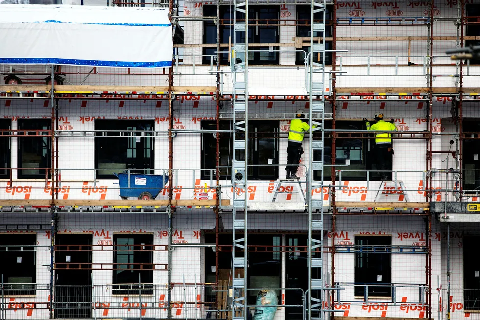 Nye tall viser at det ble igangsatt 42 prosent flere boliger i januar i år enn i samme måned i fjor. Foto: Øyvind Elvsborg