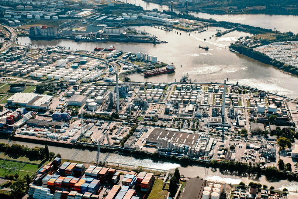 Storage tanks at the Port of Hamburg.