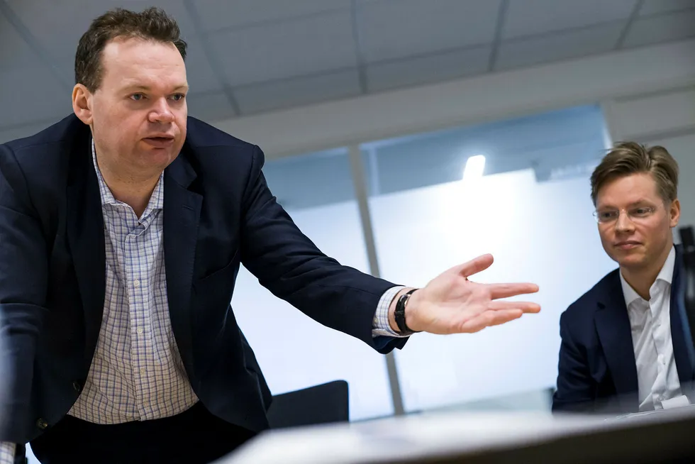 Jon Sigurdsen (til venstre) og Christian Rom i DNB Asset Management forvalter DNBs miljøfond, herunder DNB Miljøinvest og DNB ECO Absolute Return Retail.