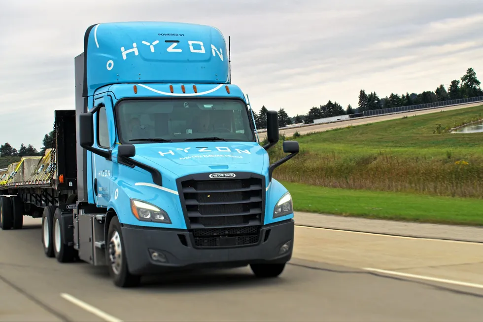 A fuel cell truck made by Hyzon Motors