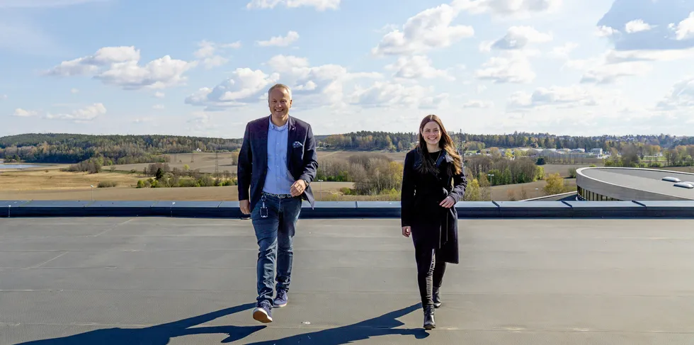 Martin Vatne fra Østfold Energi og Heidi Theresa Ose fra Akershus Energi Sol har store forventninger til Soleie.