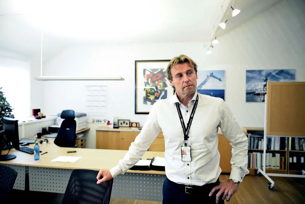 Frode Jensen, administrerende direktør i National Oilwell Varco Norway, mener han ser noen lysglimt innimellom etter tre år med bratt nedtur. Foto: Jacob Buchard