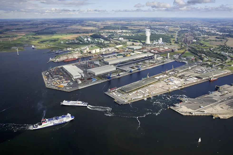 The port of Rostock, where HyTechHafen Rostock will be built