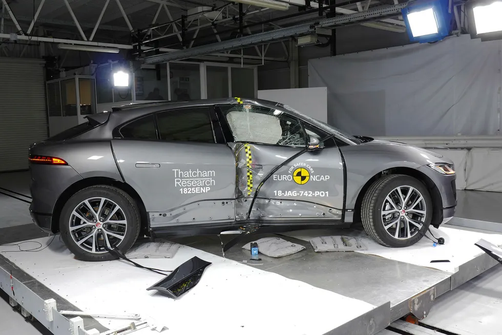 Jaguar I-Pace har vært i kollisjonstest og viser seg som en sikker bil.