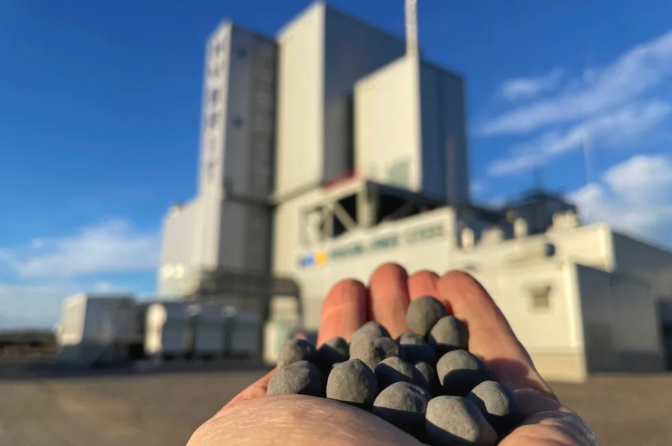 Hydrogen-reduced iron made by Hybrit in Gällivare, northern Sweden.