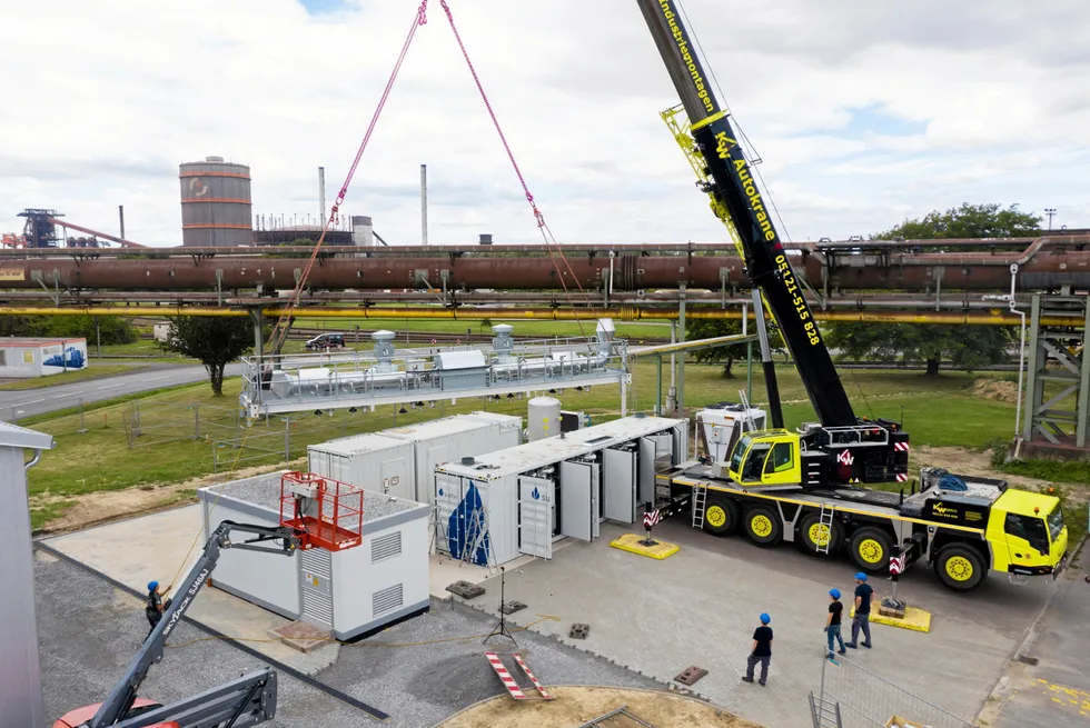 Construction of Sunfire GrinH2 electrolyser unit.